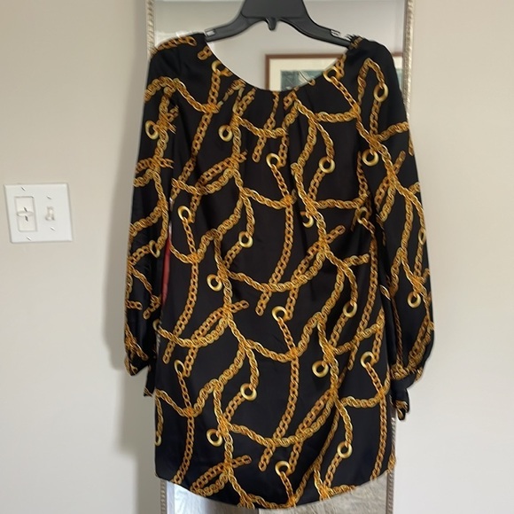 Milly Silk Simone Mini Dress Chain Print - Picture 4 of 16